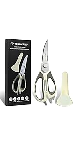 Kitchen Cooking Shears Heavy Duty Kitchen Scissor with, Detachable, All Purpose Scissors, Dishwasher Safe Scissors, Serrated Blades, Nutcracker and Bottle Opener function included (1 Pack)