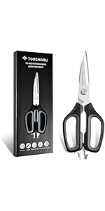 Kitchen Cooking Shears Heavy Duty Kitchen Scissor with, Detachable, All Purpose Scissors, Dishwasher Safe Scissors, Serrated Blades, Nutcracker and Bottle Opener function included (1 Pack)