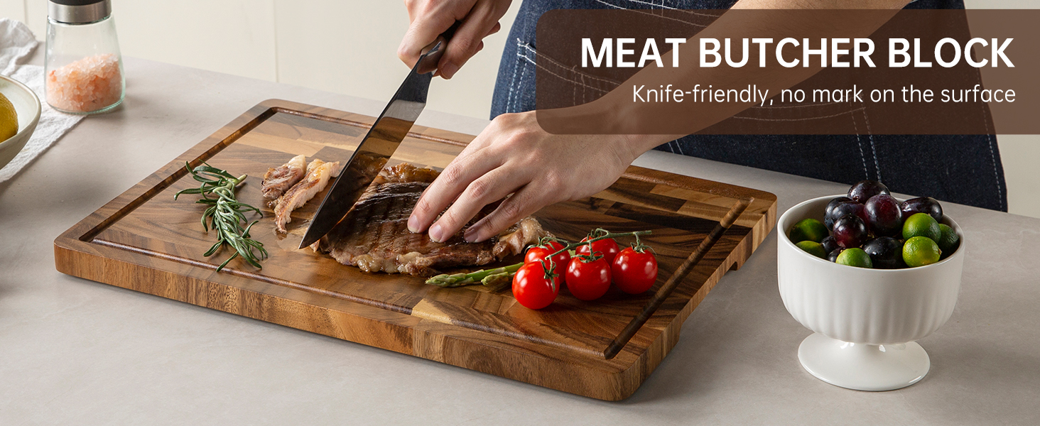 Walnut Wood Cutting Board for Kitchen, End Grain Chopping Board with Juice Groove, Heavy Duty Checkered Board for Cheese and Vegetables, Non-slip Feet 16.5" x 11.6" x 0.8"