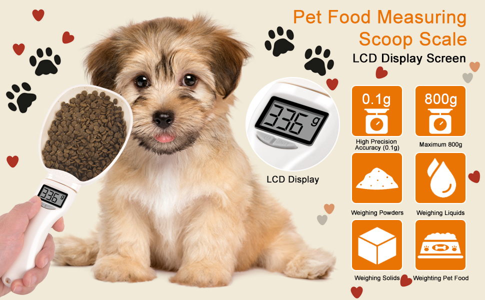 Digital Measuring Spoon, Weighing Food Measuring Scoop Scale, LCD Electronic Food Scale for Kitchen Gadget, Baking Cooking Coffee, Pet Dog Cat Food, High Precision Grams Measuring Cup, Easter Gifts