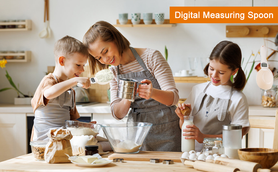 Digital Measuring Spoon, Weighing Food Measuring Scoop Scale, LCD Electronic Food Scale for Kitchen Gadget, Baking Cooking Coffee, Pet Dog Cat Food, High Precision Grams Measuring Cup, Easter Gifts