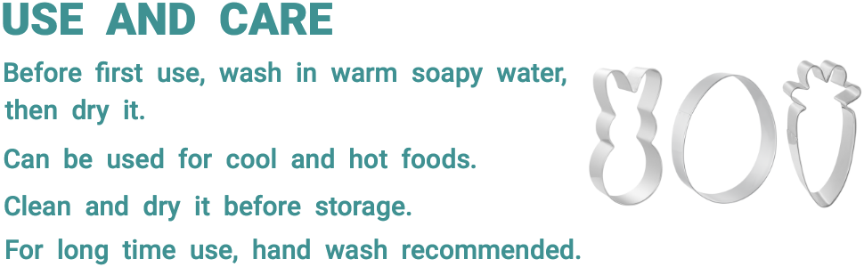 Easter Cookie Cutters 3 PCS, 4'', Bunny, Egg, Carrot