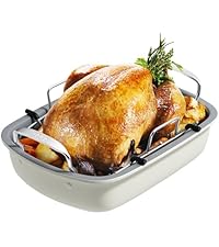 11-Piece Kitchen Nonstick Stackable Bakeware Set, Non Toxic Bakeware Sets with Silicone Handles, Includes Cookie Sheets, Cake Pan, Loaf Pan, Pizza Pan, Muffin Pan, White