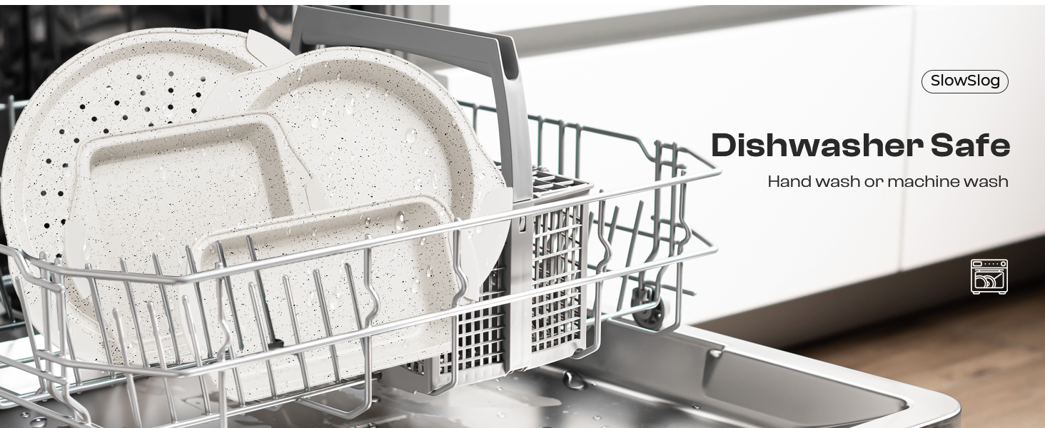 11-Piece Kitchen Nonstick Stackable Bakeware Set, Non Toxic Bakeware Sets with Silicone Handles, Includes Cookie Sheets, Cake Pan, Loaf Pan, Pizza Pan, Muffin Pan, White