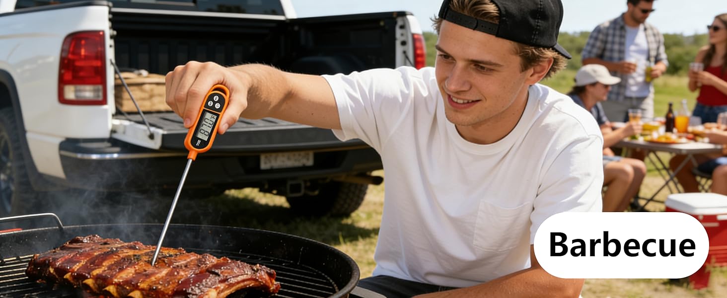 1/3pcs Candy Thermometer Digital Instant Read for Meat Kitchen Cooking Food Oil Deep Fry BBQ Grill Smoker (1, 9.4in)