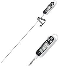 1/3pcs Candy Thermometer Digital Instant Read for Meat Kitchen Cooking Food Oil Deep Fry BBQ Grill Smoker (1, 9.4in)