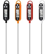 1/3pcs Candy Thermometer Digital Instant Read for Meat Kitchen Cooking Food Oil Deep Fry BBQ Grill Smoker (1, 9.4in)