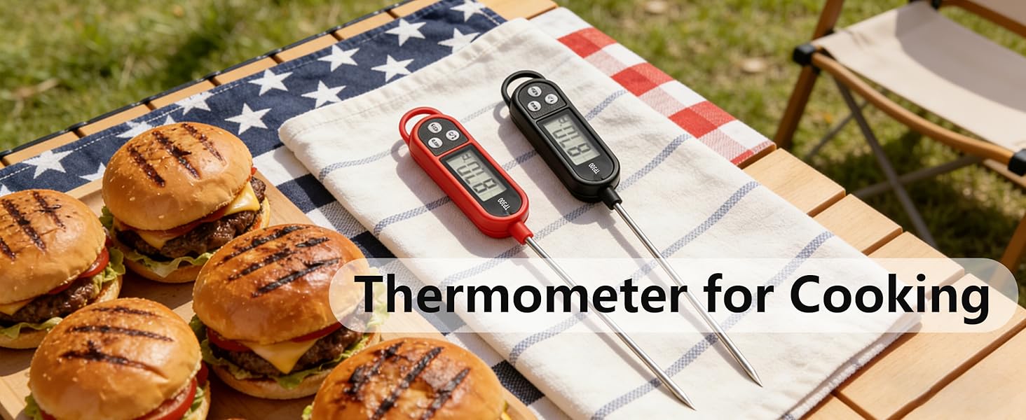 1/3pcs Candy Thermometer Digital Instant Read for Meat Kitchen Cooking Food Oil Deep Fry BBQ Grill Smoker (1, 9.4in)