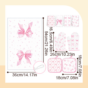 8 Pcs Colorful Spices Kitchen Towels Pot Holders and Oven Mitt Set 4 Cooking Herb Dish Towels 2 Rustic Absorbent Square Potholders 2 Heat Resistant Glove for Cooking Baking Home Gifting