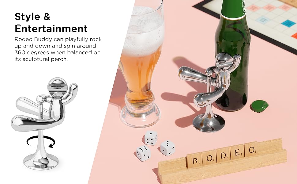 Umbra Rodeo Buddy Bottle Opener with Stand, Chrome