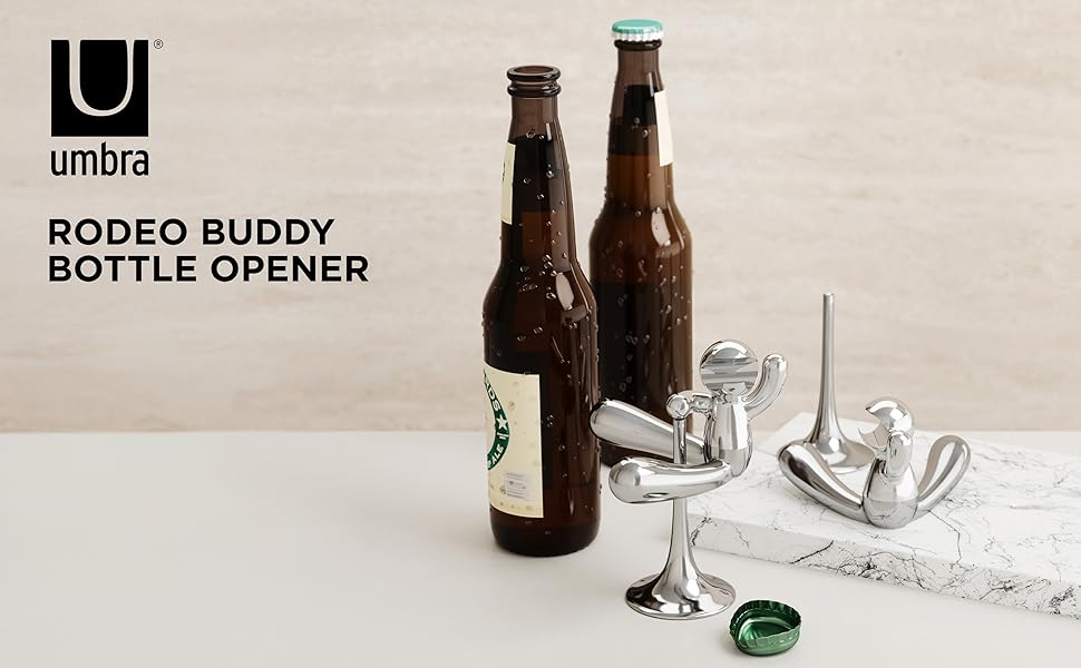 Umbra Rodeo Buddy Bottle Opener with Stand, Chrome