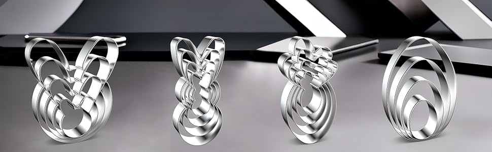 Crescent Moon Cookie Cutter Set - 5 inch, 4 inch, 3 inch, 2 inch - 4 Piece New Moon Cookie Cutters Shapes Molds - Stainless Steel