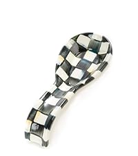 MACKENZIE-CHILDS Tempered Glass Cutting Board, Large Countertop Cutting Board, Black-and-White Courtly Check, Set of 2