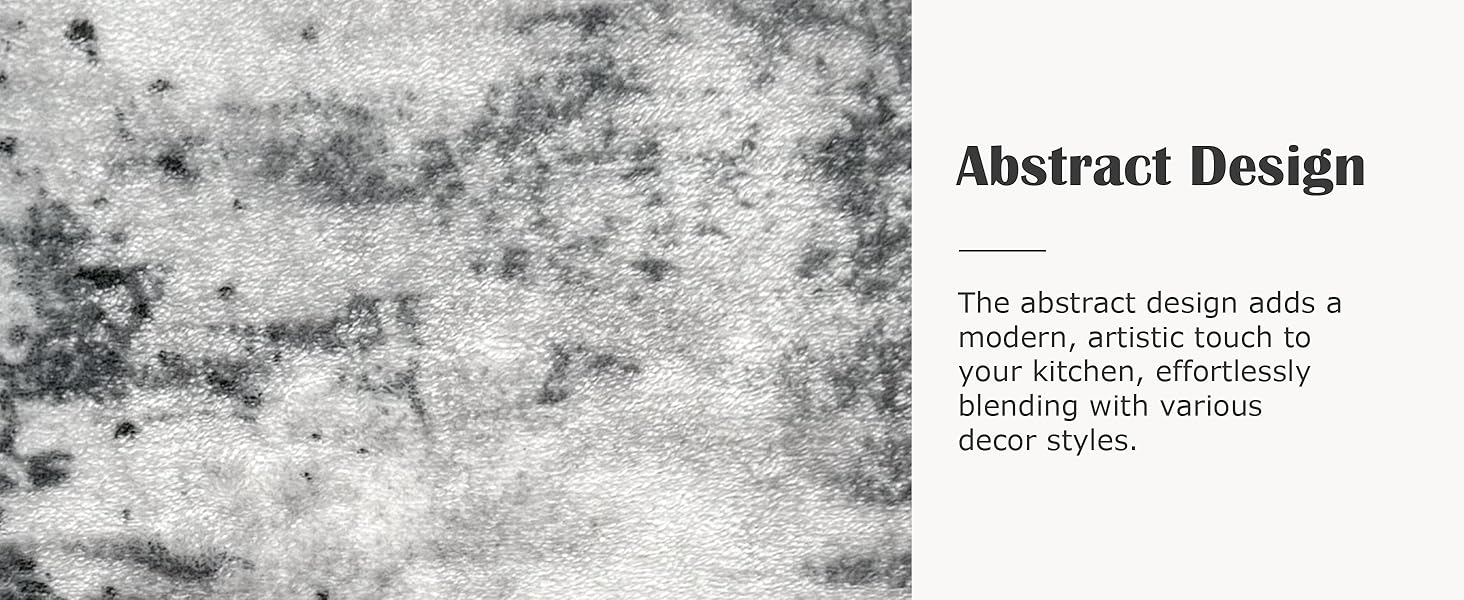 Tritard Upgrade Non Slip Kitchen Rugs Sets of 3 Washable Kitchen Mats for Floor Abstract Kitchen Runner Rug Ultra Soft Floor Mat Set Kitchen Carpet Rugs for Hallway, Laundry, Entryway, Office, Grey
