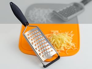 Deiss PRO Coarse Grater & Hand Held Cheese Grater - Sharp Stainless Steel Blades, Non-Slip Handle, Small Cheese Grater for Kitchen, Shredder, Dishwasher Safe