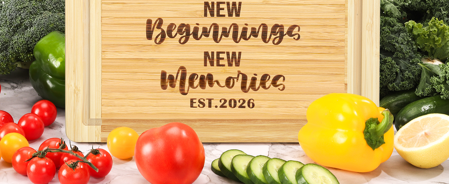 House Warming Gifts New Home 2026, Engraved Cutting Board New Home Gift Ideas, Housewarming Gifts for Women Men Couple New Homeowner Closing New Apartment Essentials