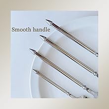 Stainless Steel Dinner Fork,Meat Cooking Gourmet Steak Round Handle Long Handle Fork Used In Kitchen Restaurant,2 Pieces,Silver.