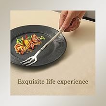 Stainless Steel Dinner Fork,Meat Cooking Gourmet Steak Round Handle Long Handle Fork Used In Kitchen Restaurant,2 Pieces,Silver.