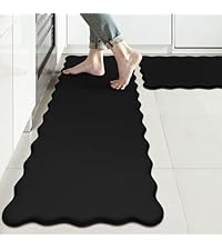 KIMODE Anti Fatigue Mats for Kitchen Floor Non Slip,Farmhouse Boho Floral Standing Kitchen Rugs Sets of 2,Comfort Cushioned Padded Ergonomic Carpet for Laundry Sink Office,Beige