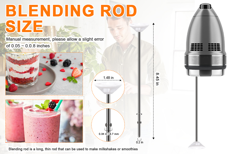 Hand Mixer Beaters Attachments for Kitchenaid Whisk, Beater, Dough Hook, Blending Rod, Stainless Steel Hand Mixers Blender Accessories for Kitchenaid KHM3 KHM5 KHM7 KHM9 KHM926 KHM512-6PCS