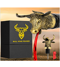 Deer Head Liquor Pourers Spout, Deer Wine Bottle Pourer and Stopper for Wine Spirits, Stag Gifts Birthday Gifts Hunting Gifts for Hunters Men Women, Bronze