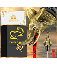 Deer Head Liquor Pourers Spout, Deer Wine Bottle Pourer and Stopper for Wine Spirits, Stag Gifts Birthday Gifts Hunting Gifts for Hunters Men Women, Bronze