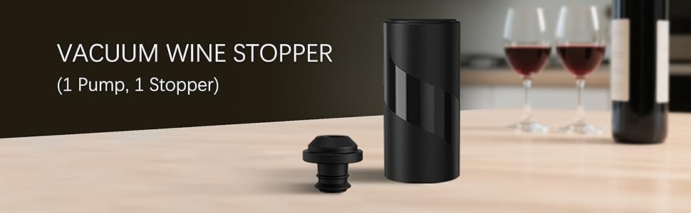 AIKARO - Electric Wine Saver Vacuum Pump with Bottle Stopper Automatic Wine Preserver, Battery Operated