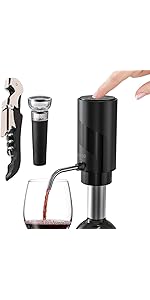 AIKARO - Electric Wine Saver Vacuum Pump with Bottle Stopper Automatic Wine Preserver, Battery Operated