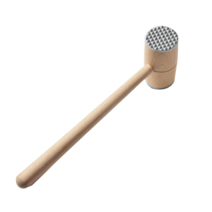 Wood Meat Hammer Double Sided Mallet Tenderizer for Steak Beef with Wooden Handle Practical Kitchen Tool Made from Wood with Aluminium Heads Ergonomically Designed Easy to Use