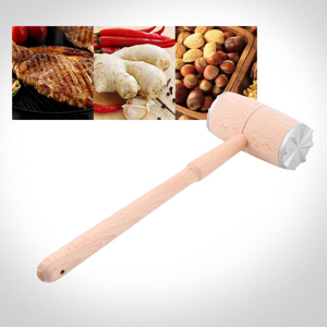 Wood Meat Hammer Double Sided Mallet Tenderizer for Steak Beef with Wooden Handle Practical Kitchen Tool Made from Wood with Aluminium Heads Ergonomically Designed Easy to Use