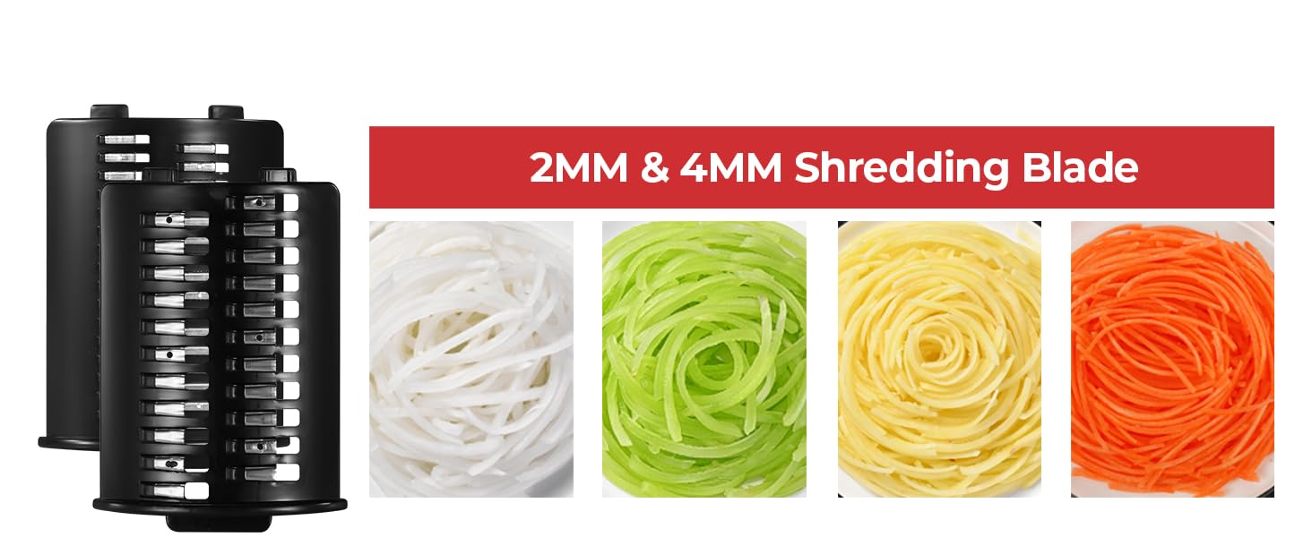 Electric Cheese Grater, Salad Maker With 6 Different Shapes of Blades, 250W Electric Slicer Shredder, Electric Salad Machine for Cheeses, Fruits, Vegetables