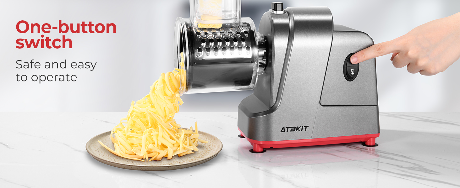 Electric Cheese Grater, Salad Maker With 6 Different Shapes of Blades, 250W Electric Slicer Shredder, Electric Salad Machine for Cheeses, Fruits, Vegetables