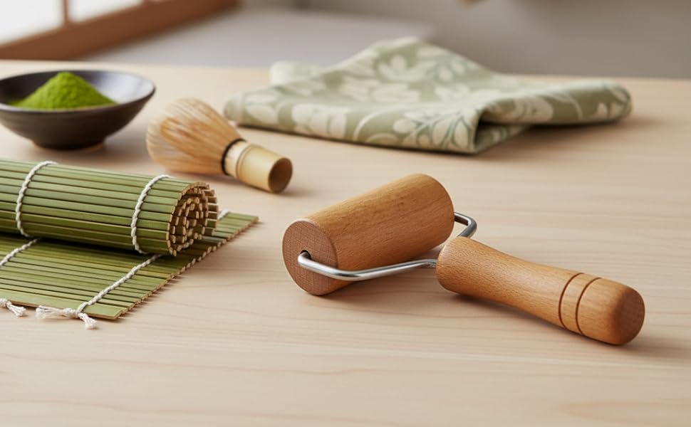 Small Rolling Pin, Pizza Dough Roller, Non Stick Wood Pastry Roller, Kitchen Wooden Rolling Pins for Baking Cooking Cookie Bread Tortilla Dumpling Fondant Clay (Style 2)