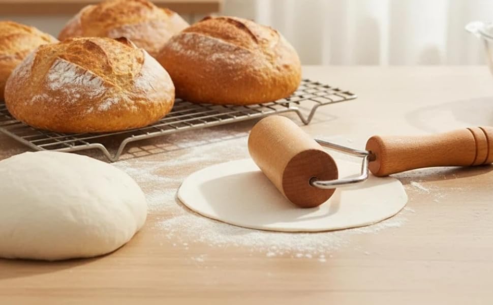 Small Rolling Pin, Pizza Dough Roller, Non Stick Wood Pastry Roller, Kitchen Wooden Rolling Pins for Baking Cooking Cookie Bread Tortilla Dumpling Fondant Clay (Style 2)