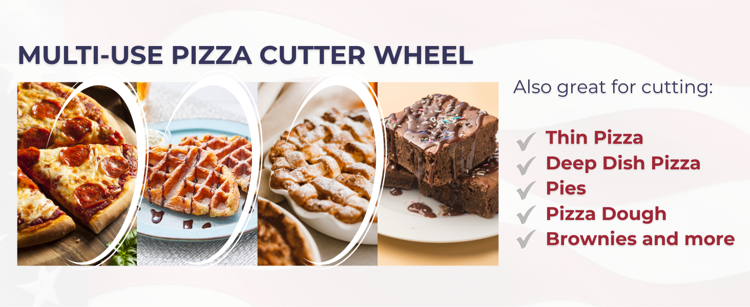 Patriot's Choice American Eagle Stainless Steel Pizza Cutter Wheel – Ultra Sharp with Built-In Finger Guard - Patriotic Kitchen Tools & Pizza Accessories Gift for Men - Dishwasher Safe 10