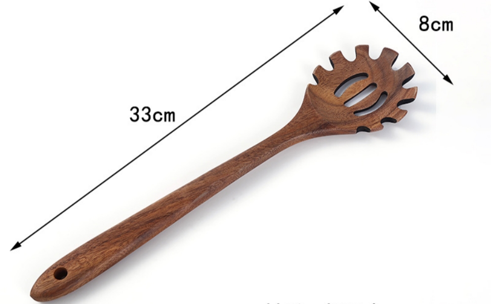Wooden Pasta Spoon,13inch Long Spaghetti Fork,Pasta Serving Utensils,Wood Spaghetti Server Spoon,Pasta Forks Spaghetti Ladle Pasta Spatula Tool Noodle Spoon