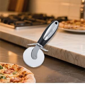 2 Pack Stainless Steel Pizza Cutter Wheel,kitchen aid pizza cutter,Safety and Comfort Handle to Protect Finger for Pizza,Tart,Dessert Slicer
