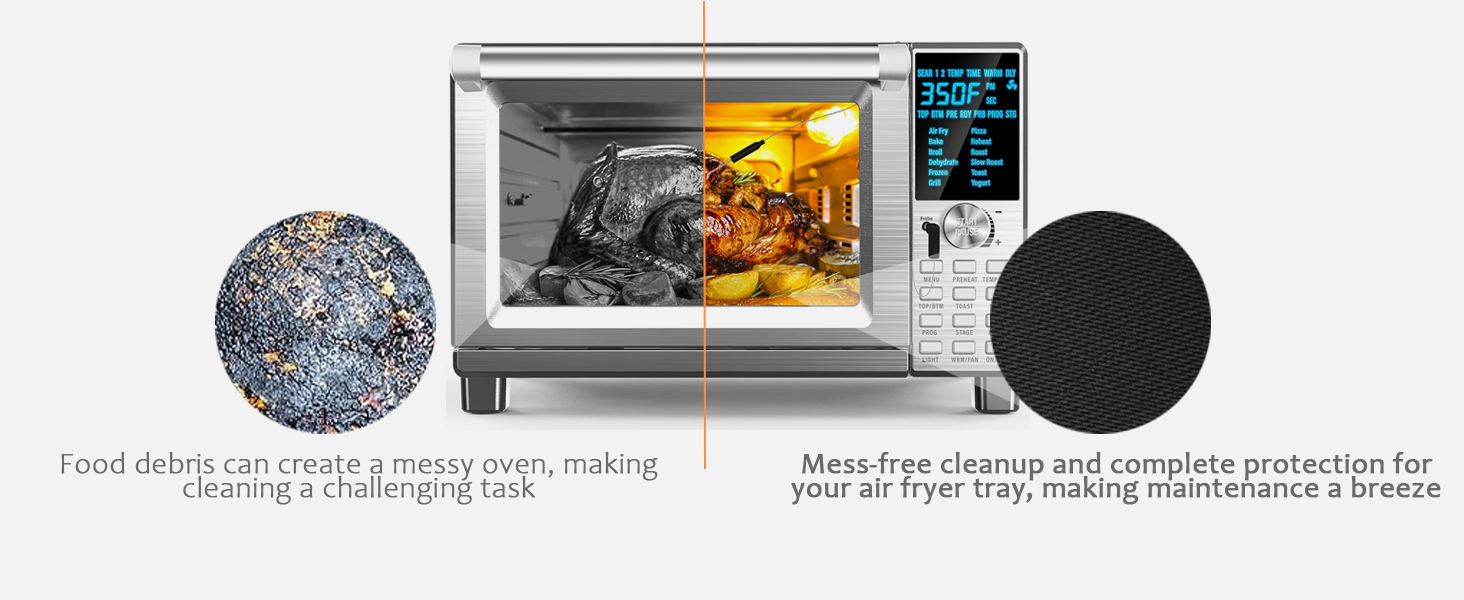 Oven Liners for Bottom of Oven - 5 Pack Large Heavy Duty Mats, 17”x25” Non-Stick Reusable Liner for Electric, Gas, Toaster Ovens, Grills - Kitchen Accessory to Keep Oven Clean (5, Black)