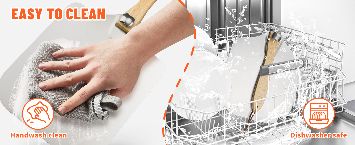 Aluminum Pizza Spatula Set,12x14 Inch Metal Pizza Peel with Foldable Wooden Handle,Pizza Spatula with 14