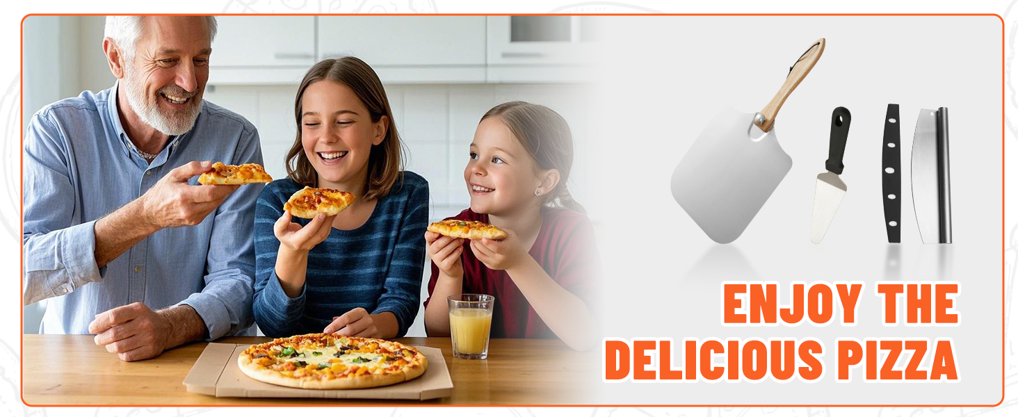 Aluminum Pizza Spatula Set,12x14 Inch Metal Pizza Peel with Foldable Wooden Handle,Pizza Spatula with 14