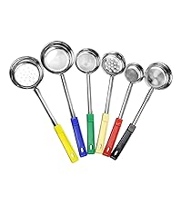 Darware Portion Control Serving Spoons Set (6pc) – Stainless Steel 1/4, 1/3, 1/2 Cup Sizes – Solid & Slotted Kitchen Utensils for Meal Prep, Cooking & Healthy Eating