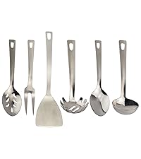 Darware Portion Control Serving Spoons Set (6pc) – Stainless Steel 1/4, 1/3, 1/2 Cup Sizes – Solid & Slotted Kitchen Utensils for Meal Prep, Cooking & Healthy Eating