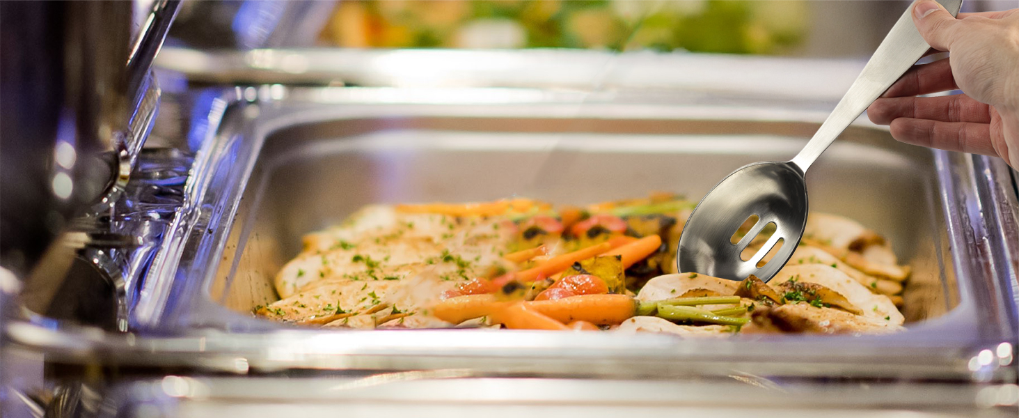 Darware Portion Control Serving Spoons Set (6pc) – Stainless Steel 1/4, 1/3, 1/2 Cup Sizes – Solid & Slotted Kitchen Utensils for Meal Prep, Cooking & Healthy Eating