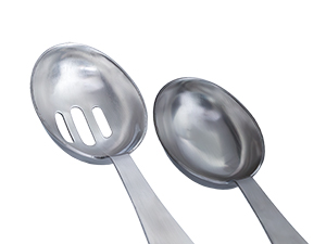 Darware Portion Control Serving Spoons Set (6pc) – Stainless Steel 1/4, 1/3, 1/2 Cup Sizes – Solid & Slotted Kitchen Utensils for Meal Prep, Cooking & Healthy Eating