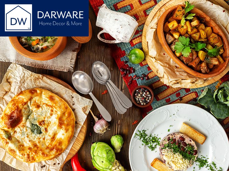 Darware Portion Control Serving Spoons Set (6pc) – Stainless Steel 1/4, 1/3, 1/2 Cup Sizes – Solid & Slotted Kitchen Utensils for Meal Prep, Cooking & Healthy Eating