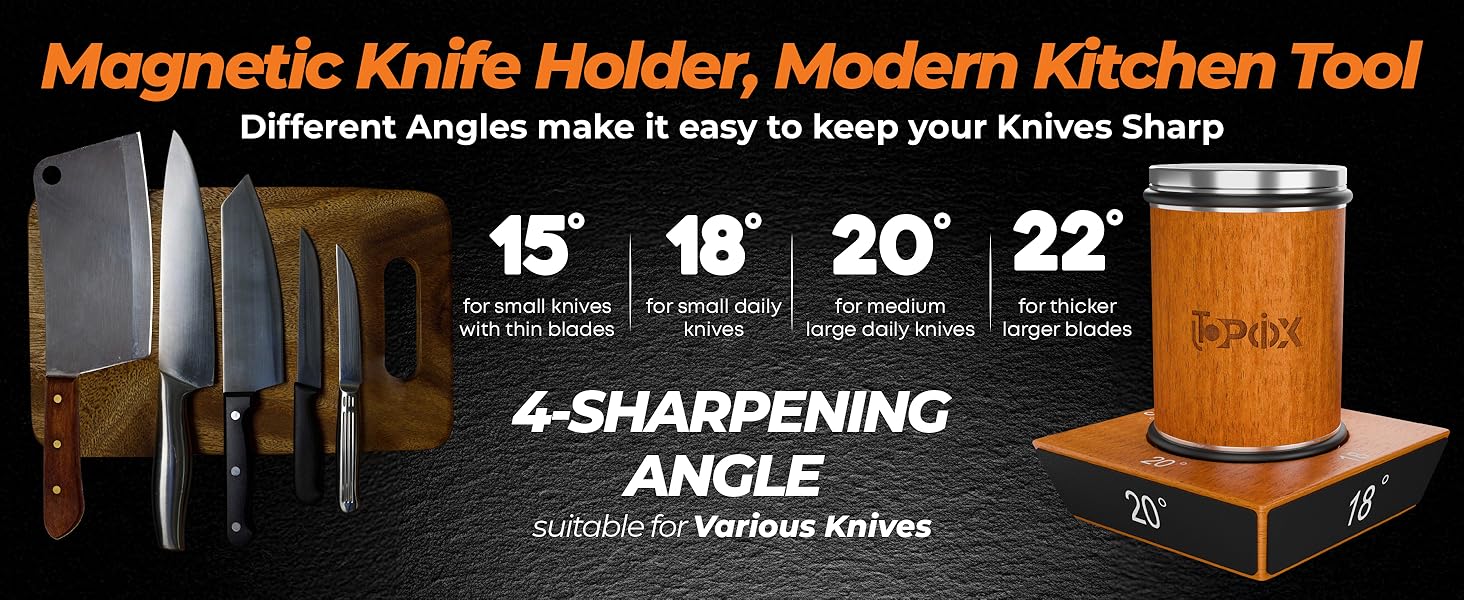 Rolling Knife Sharpener Kit – 4 Angles (15°,18°,20°,22°) – Includes Diamond, Ceramic & Honing Discs with Leather Strop – Ideal for Home Cooks & Professional Chefs