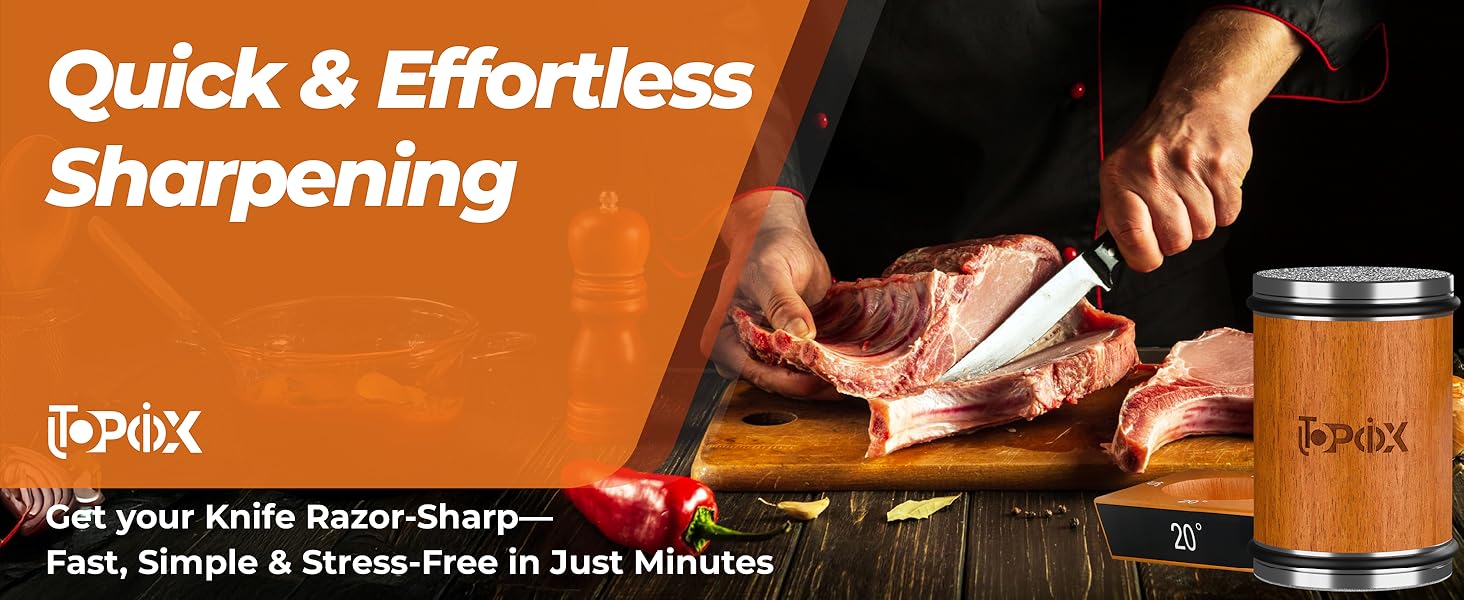 Rolling Knife Sharpener Kit – 4 Angles (15°,18°,20°,22°) – Includes Diamond, Ceramic & Honing Discs with Leather Strop – Ideal for Home Cooks & Professional Chefs