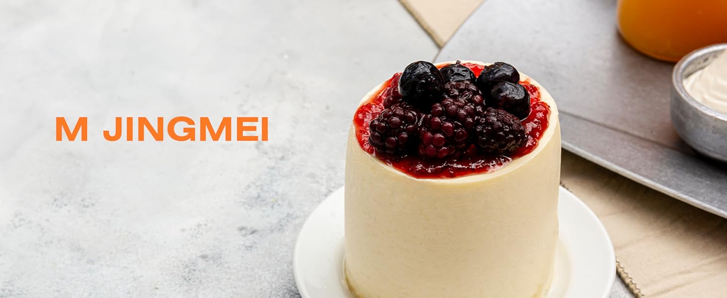 6 Pack Round Cake Ring Molds, Seamless Stainless Steel Cake Cutter with Pusher & Lifter, 3-Inch Dessert Mousse Rings for Baking (Includes 1 Pusher, 1 Lifter and 6 Rings)