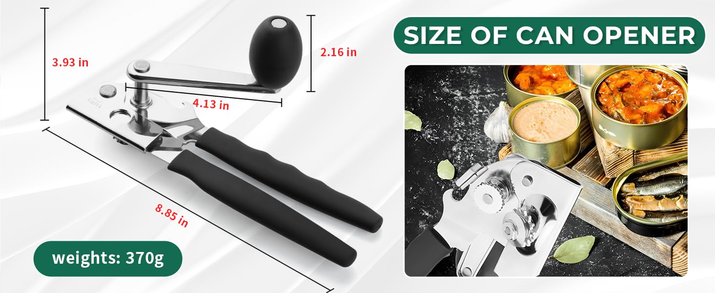 Commercial Can Opener Manual Heavy Duty Stainless Steel Handheld Smooth Edge Can Opener for Seniors for Kitchen