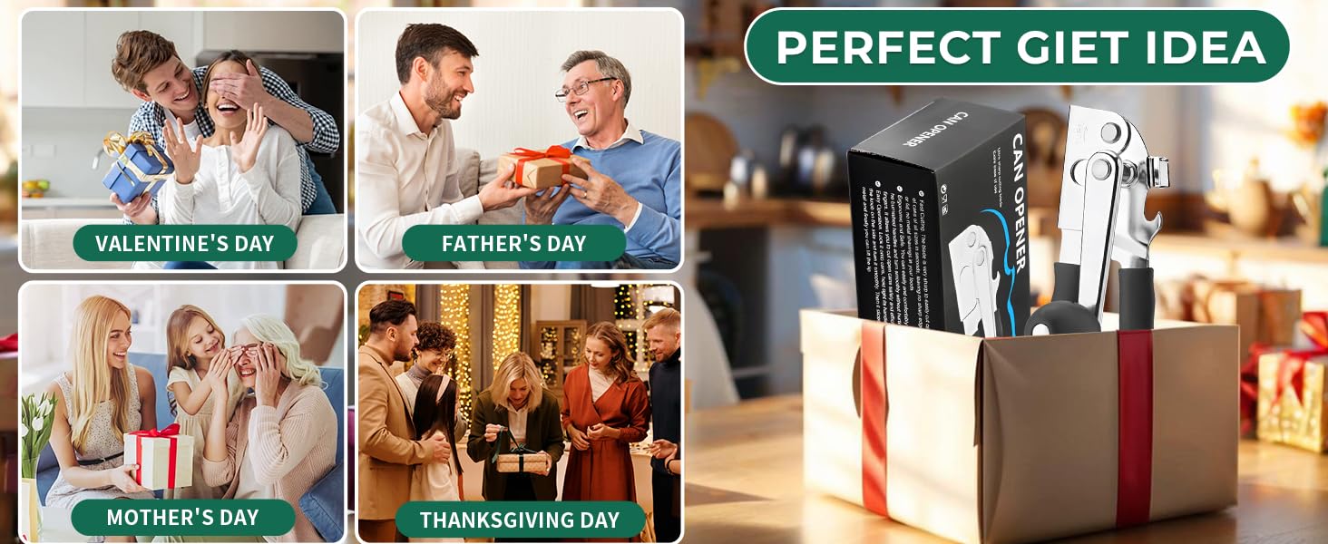 Commercial Can Opener Manual Heavy Duty Stainless Steel Handheld Smooth Edge Can Opener for Seniors for Kitchen